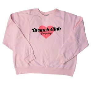 NWT-WildFox- ”Brunch Club Everyday” Long Sleeve Crew Neck Sweatshirt -Size Large